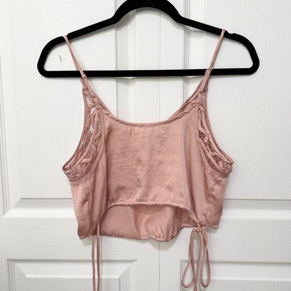 Women Free People Blouson Brami Cropped Camisole in Nude Pink Size Small - Picture 3 of 5